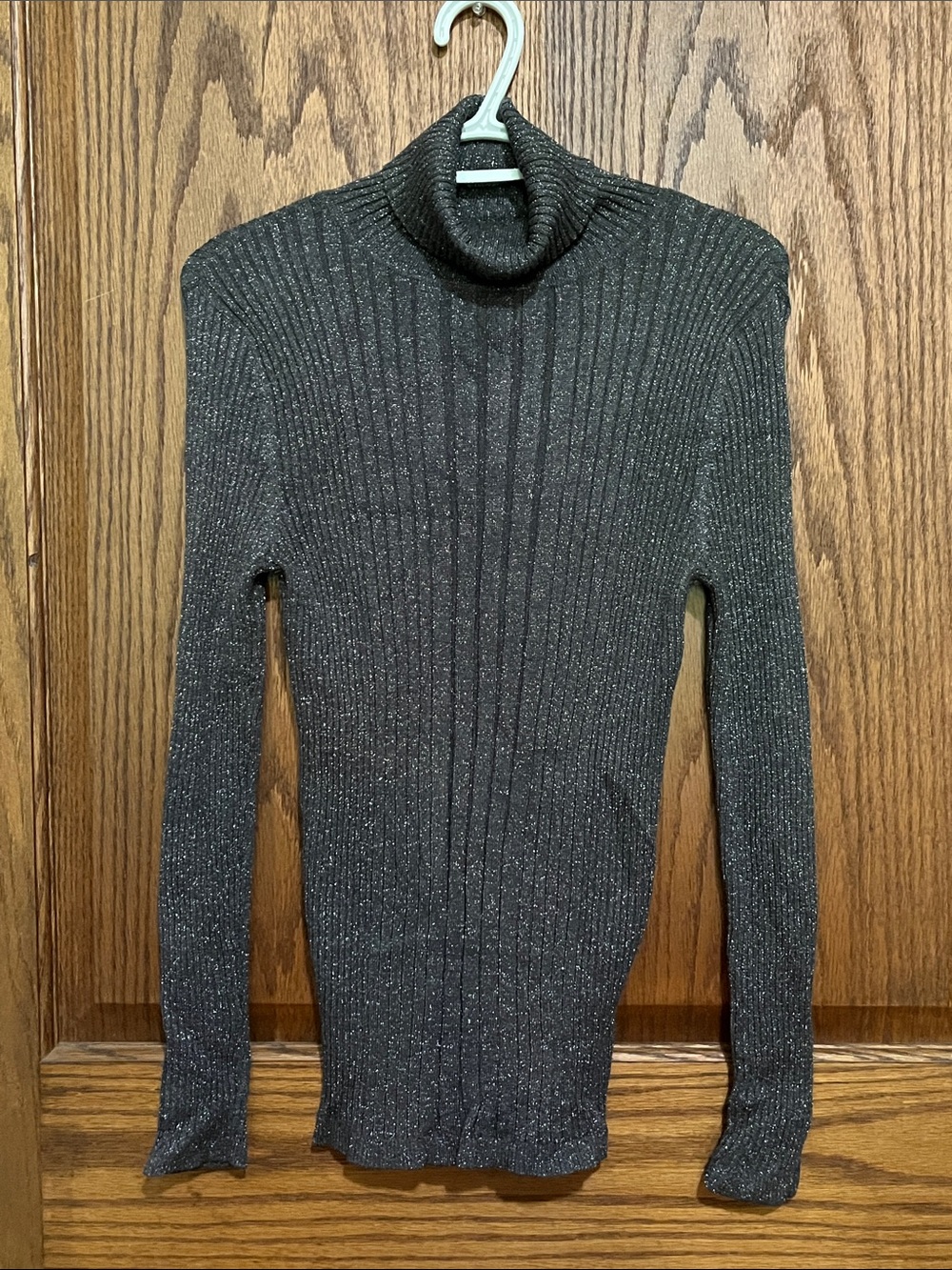 Charcoal Ribbed Turtleneck Sweater